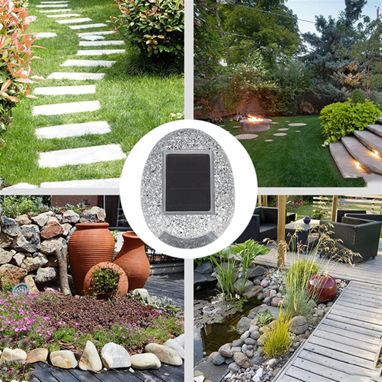 Weatherproof Solar LED Stone Light for Garden Paths – Energy-Efficient Outdoor Lighting in Natural Stone Style