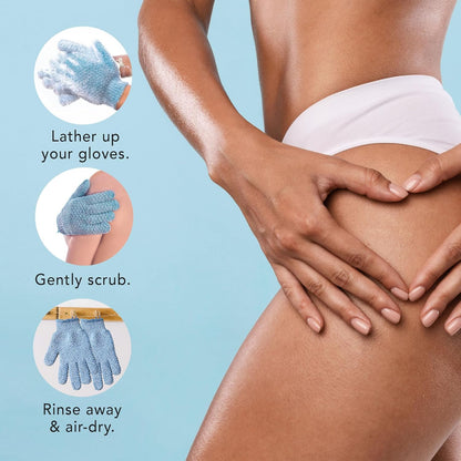 Exfoliating Bath Gloves – Exfoliating Shower Gloves for Smooth Skin in a 2-Pack