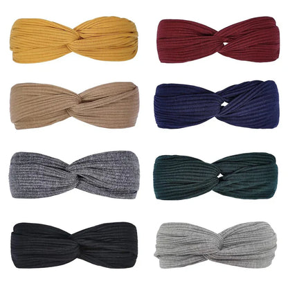 Ribbed Boho Headband with Twist Knot – Stylish & Comfortable