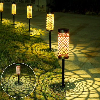 Waterproof Solar LED Garden Light with Projection Pattern – Durable Outdoor Metal Lighting
