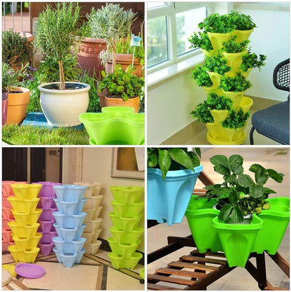 6-Layer Vertical Plant Tower – Efficient 3D Flower Growing System for Garden and Patio