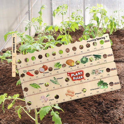 Wooden Planting Ruler – Multifunctional Seed Measuring Tool for Precise Planting in the Garden