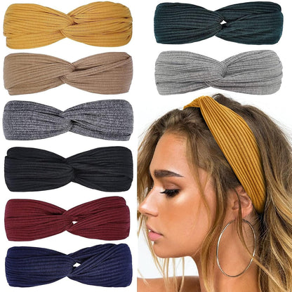 Ribbed Boho Headband with Twist Knot – Stylish & Comfortable