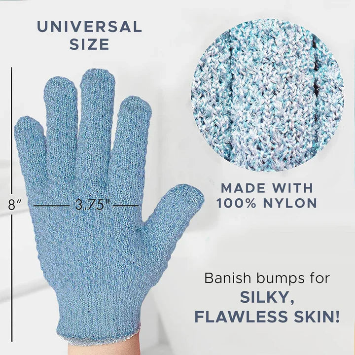 Exfoliating Bath Gloves – Exfoliating Shower Gloves for Smooth Skin in a 2-Pack