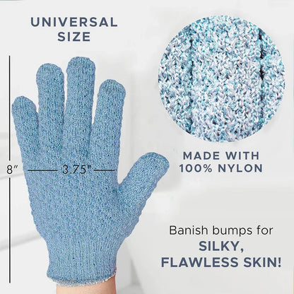 Exfoliating Bath Gloves – Exfoliating Shower Gloves for Smooth Skin in a 2-Pack