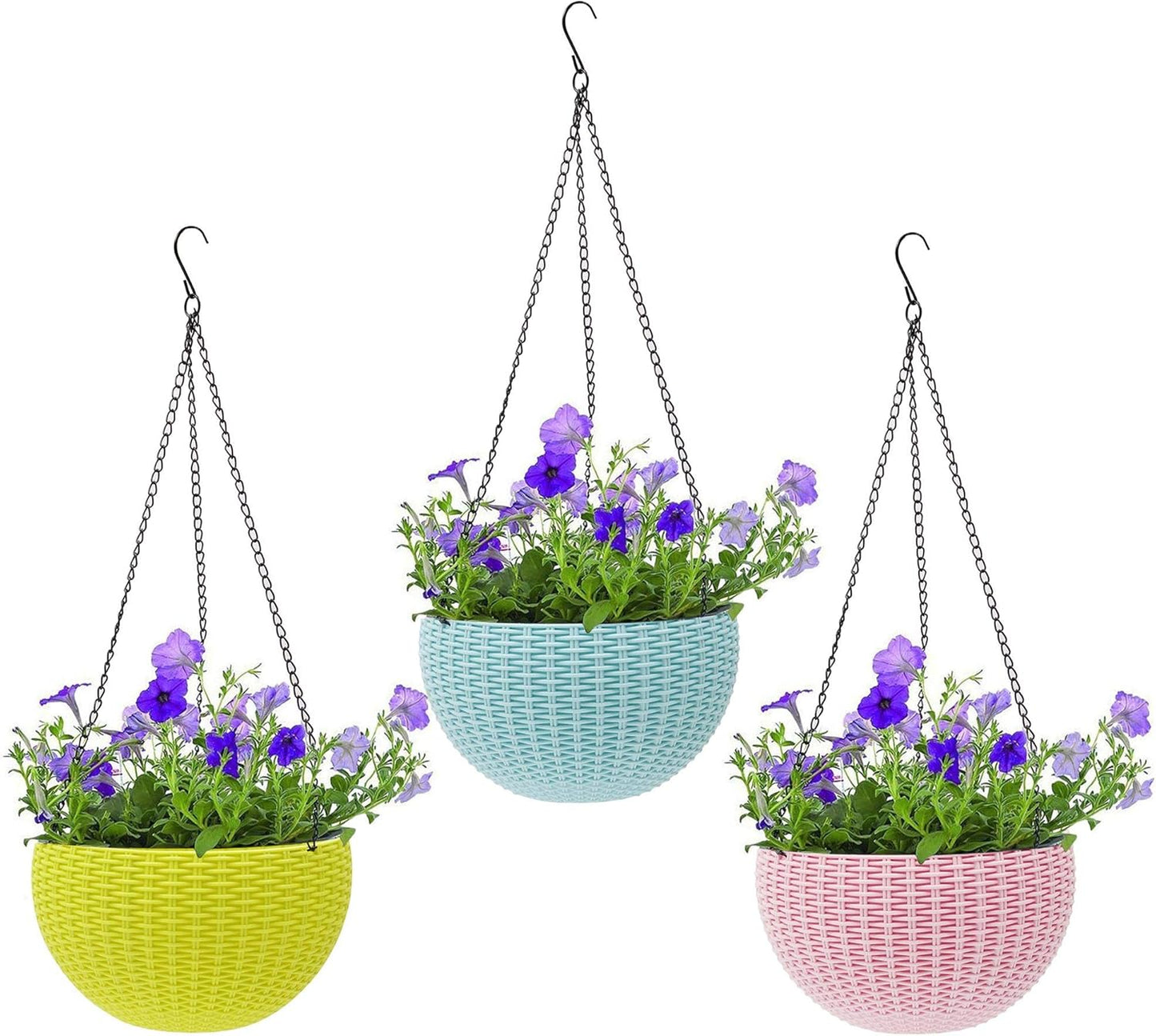 Braided Hanging Basket for Plants with Chain – Perfect for Balcony and Garden