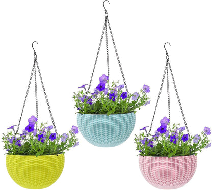 Braided Hanging Basket for Plants with Chain – Perfect for Balcony and Garden