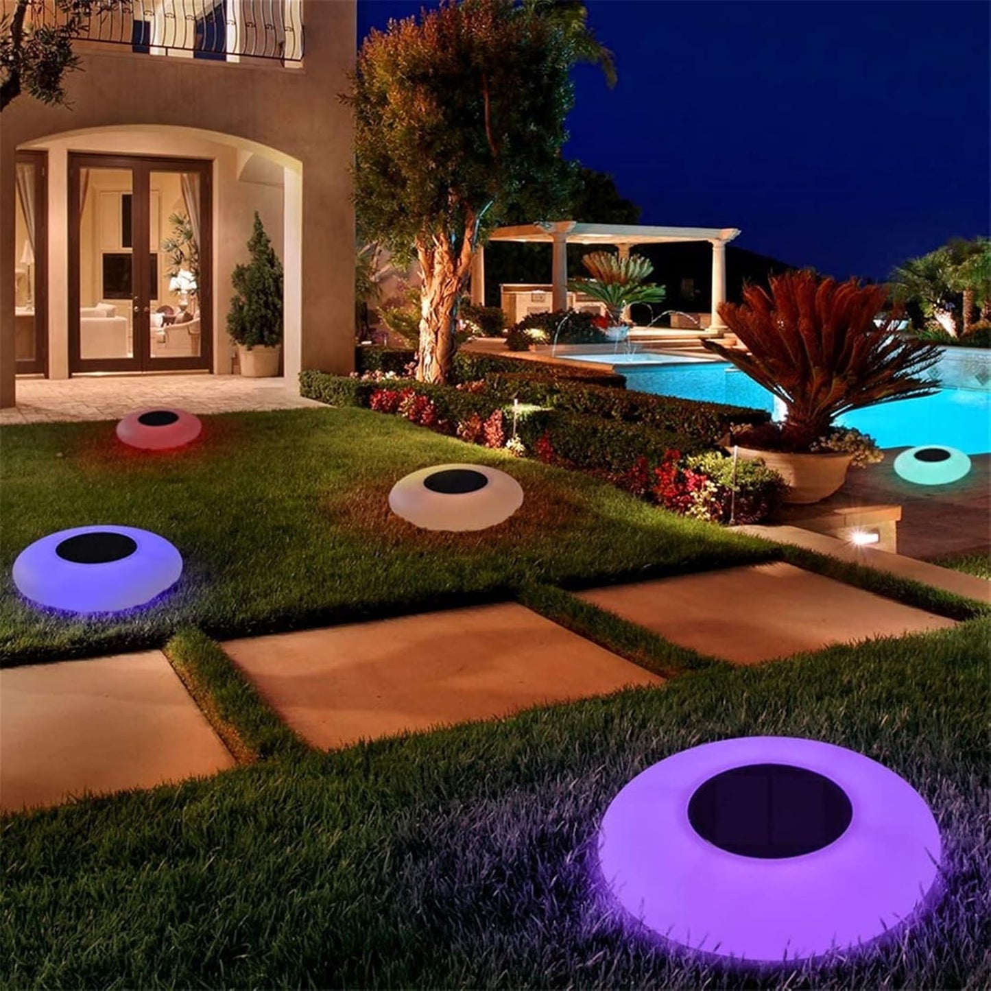 Solar LED Pool Lights in Eye Design – Floating Garden Lights for Outdoor Areas, Terrace, Pool, Color-Changing, Weatherproof