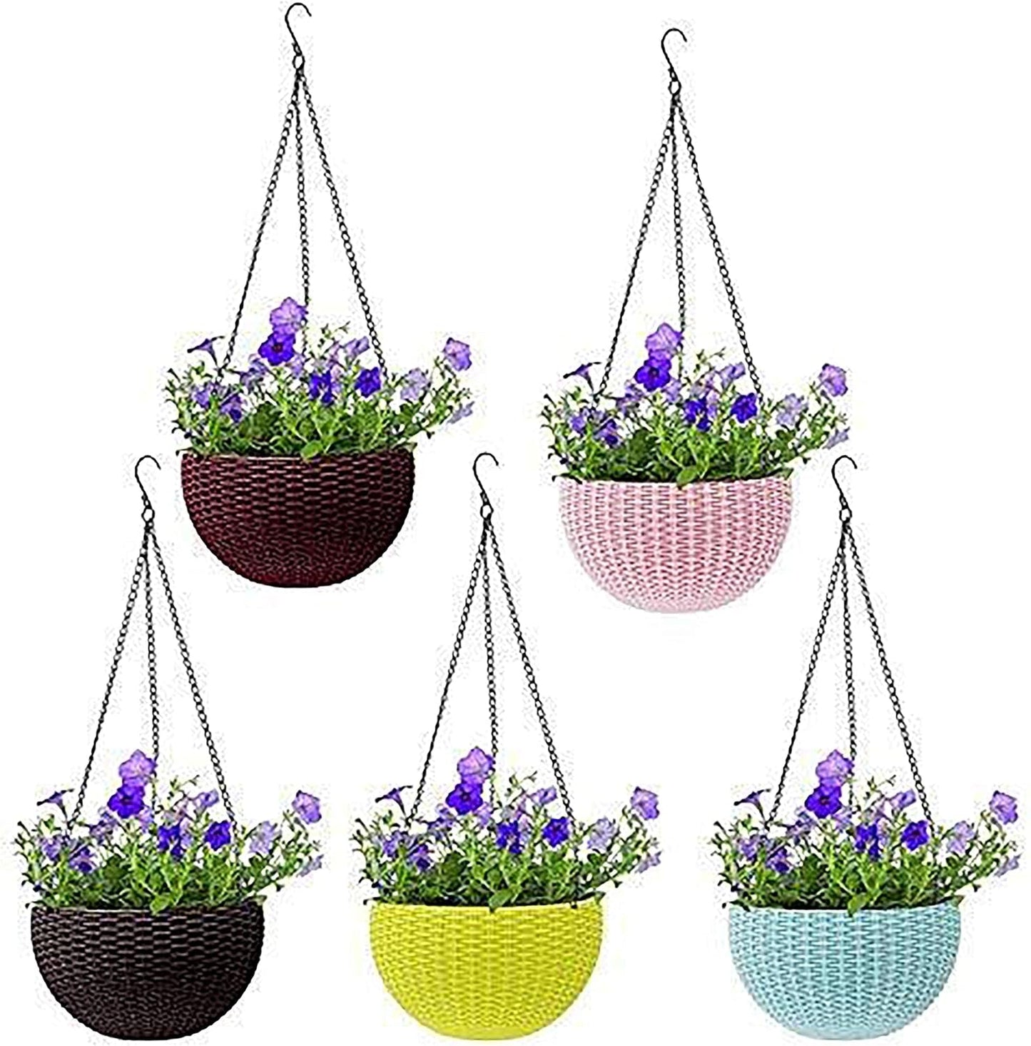 Braided Hanging Basket for Plants with Chain – Perfect for Balcony and Garden