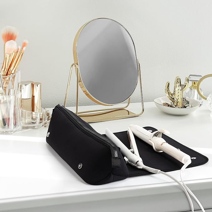 Heat-Resistant 2-in-1 Hair Tool Travel Bag with Practical Heat Mat for On-the-Go