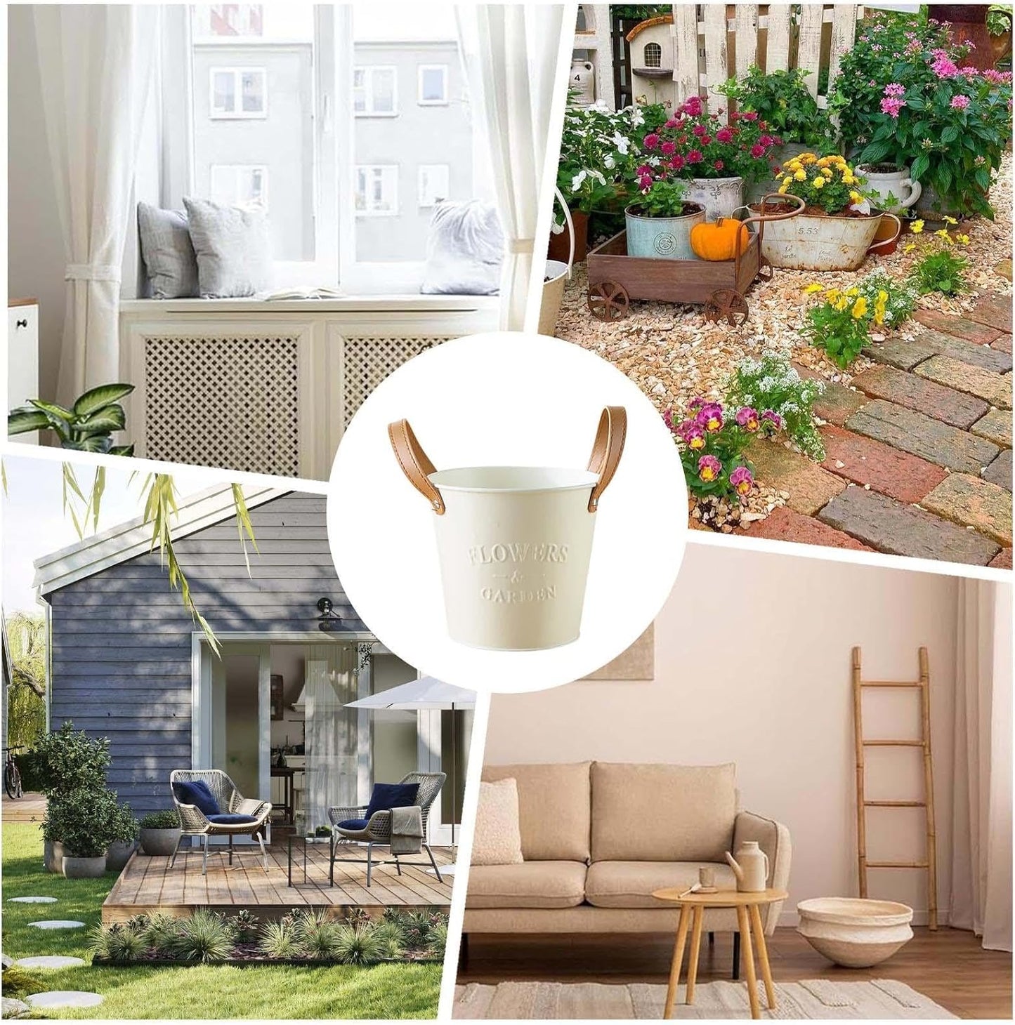 Decorative Plant Pots with Leather Handles – Stylish Flower Pots for Home and Garden