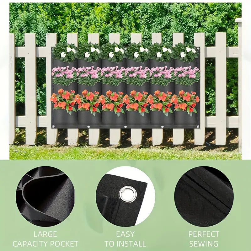 Felt Wall-Mounted Grow Bag – Three-Dimensional Non-Woven Planter Pocket for Vertical Gardens