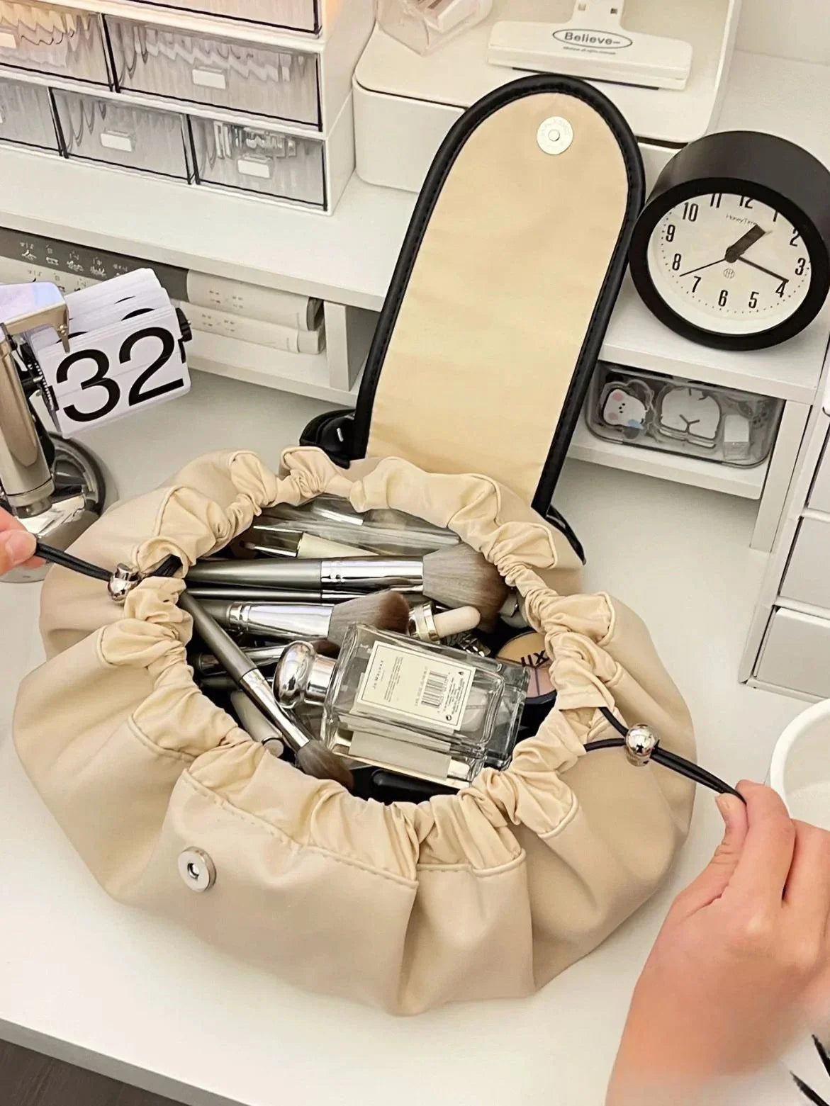 Cosmetic Bag with Ample Storage Space and Water-Resistant Material