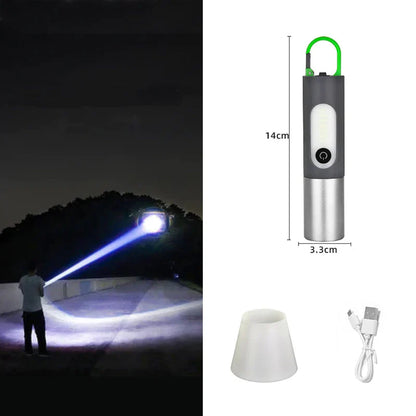 Multifunctional LED Flashlight with USB Rechargeable and Waterproof Design