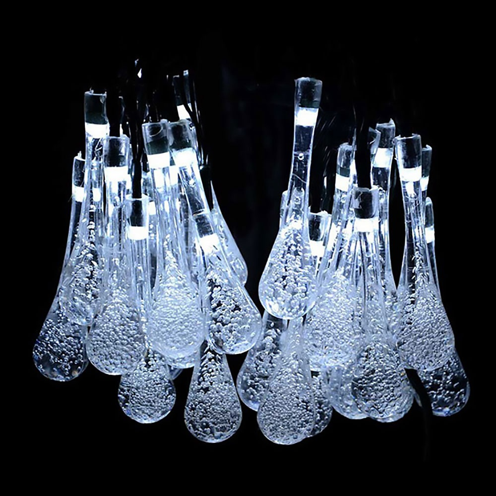 Solar-Powered LED String Lights – Colorful Raindrop Lights for Gardens and Outdoor Spaces