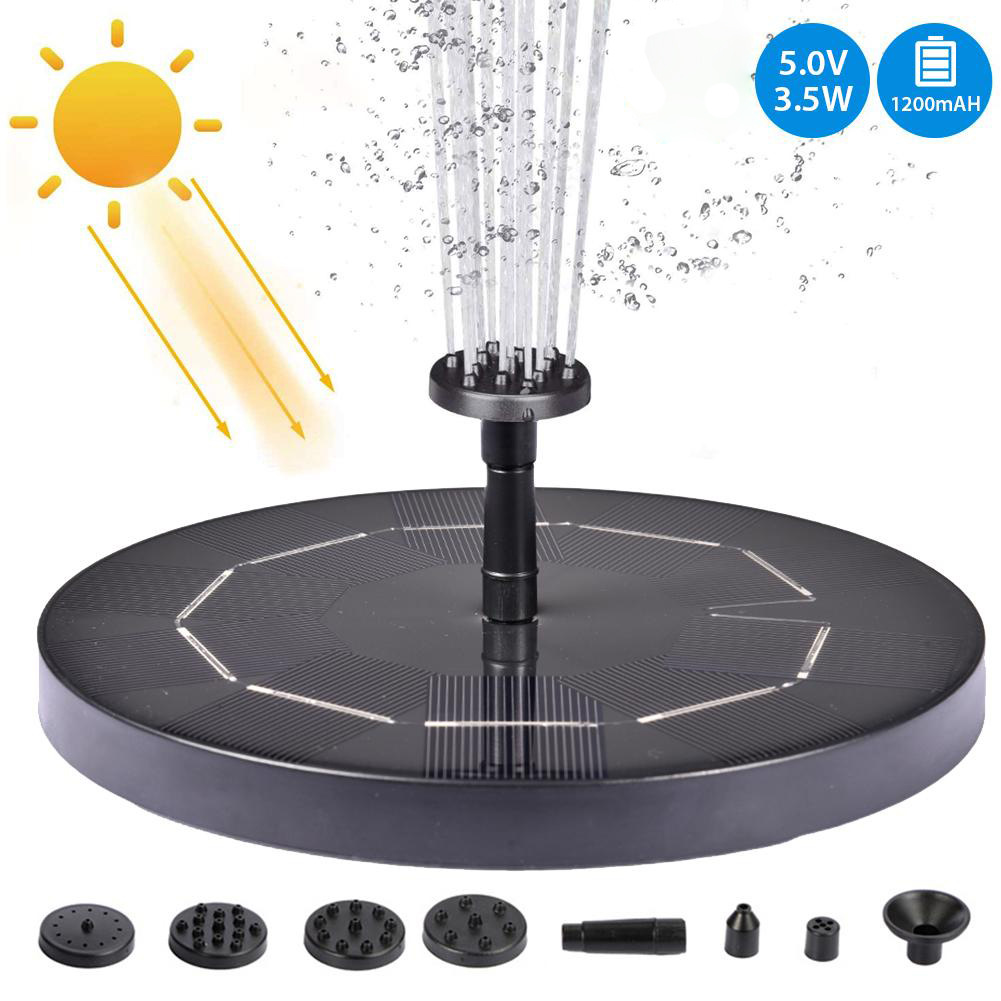 Solar-Powered Bubbling Fountain for Bird Baths – Water Sprinkler with Solar Panel