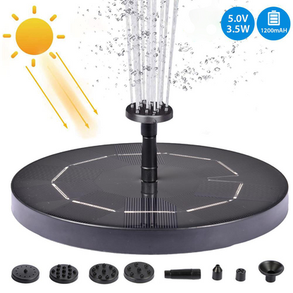 Solar-Powered Bubbling Fountain for Bird Baths – Water Sprinkler with Solar Panel