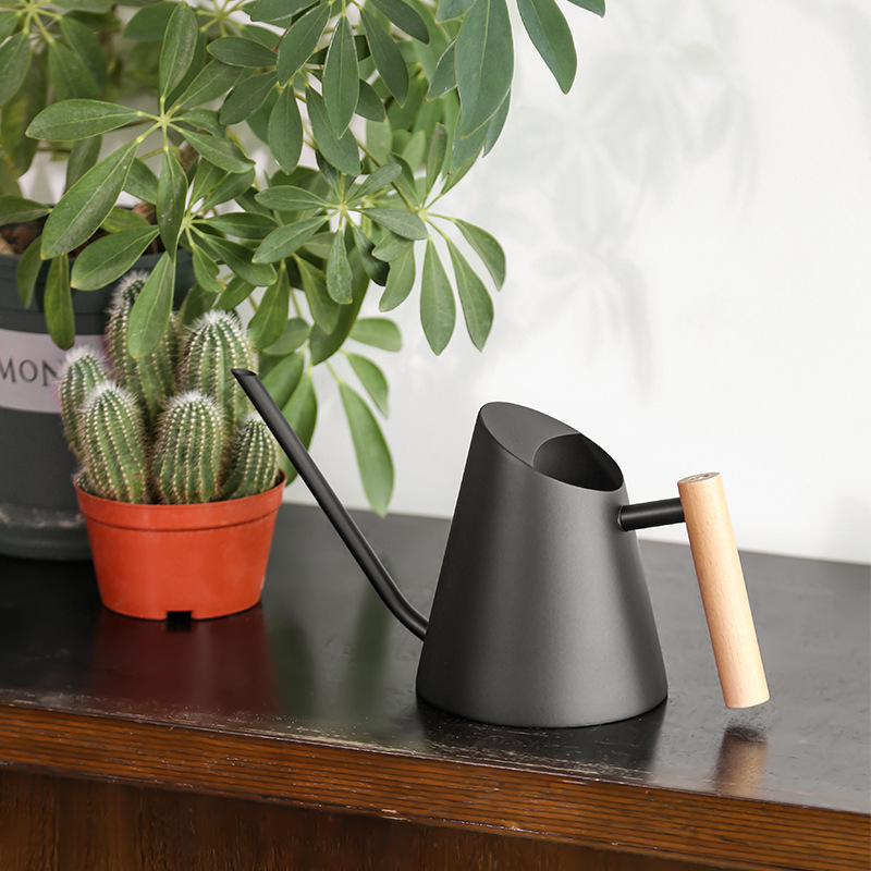 Modern Watering Can with Wooden Handle – Stylish and Practical Watering Can for Garden Plants and Flowers