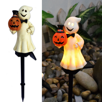 Halloween Solar Lights with Pumpkin and Witch Motifs – Decorative LED Outdoor Lighting for Garden and Patio