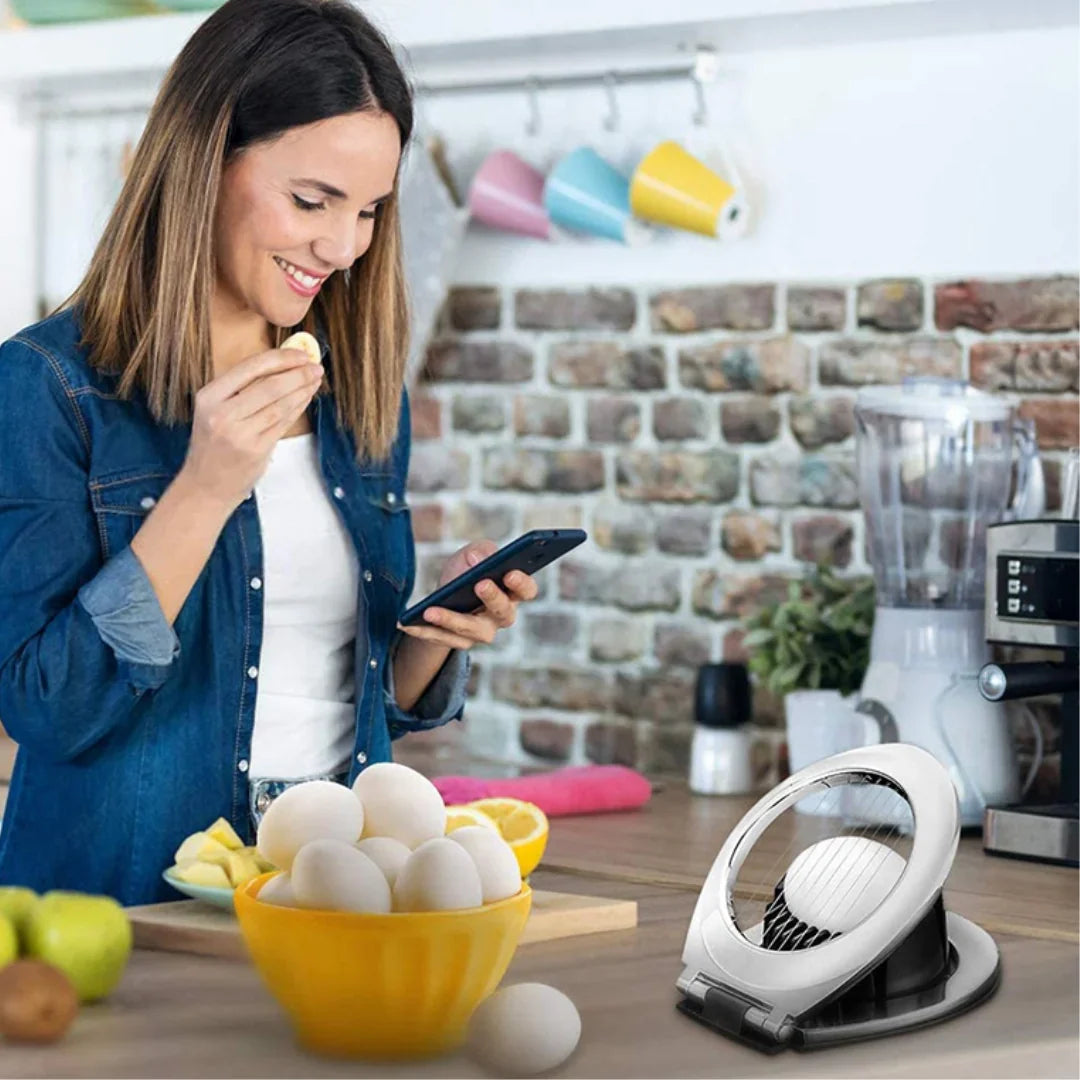 Stainless Steel Egg Slicer – Multifunctional 3-in-1 Slicing Tool for Perfect Eggs