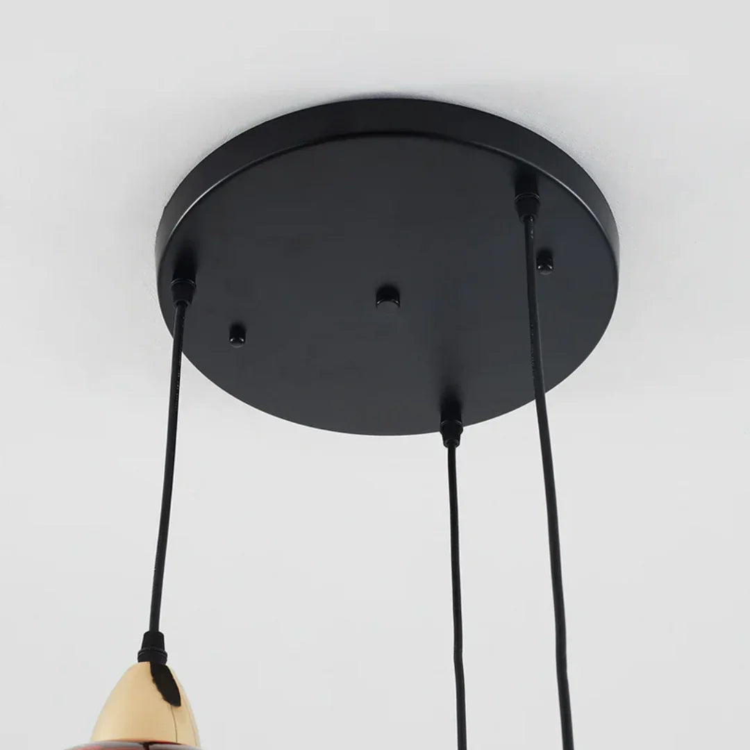 Elegant Triple Glass Pendant Light with Color-Changing Design