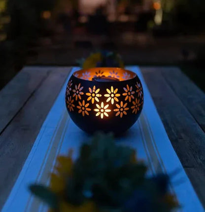 Candle Lamp with Floral Pattern – Decorative LED Table Lamp for Your Home