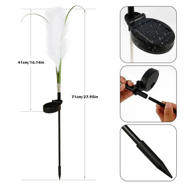 Decorative Rattan Garden Lighting – Solar Lamp in Grass Design for Outdoor Use