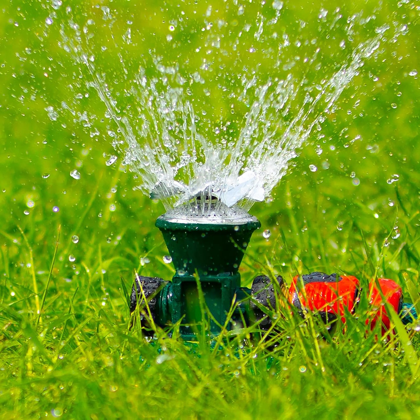 360-degree Automatic Rotating Lawn Sprinkler – Efficient Metal Spray Head For Garden Irrigation