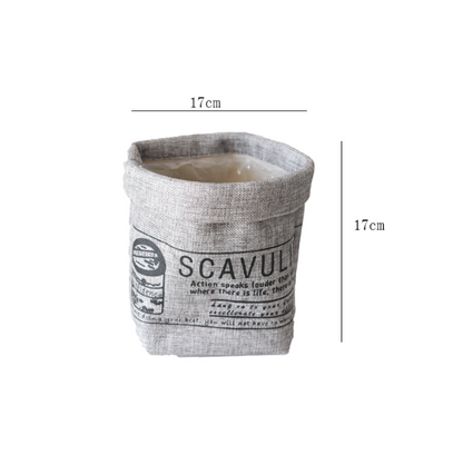 Decorative Fabric Planter with Print – Versatile Plant and Decorative Pot for Home and Garden