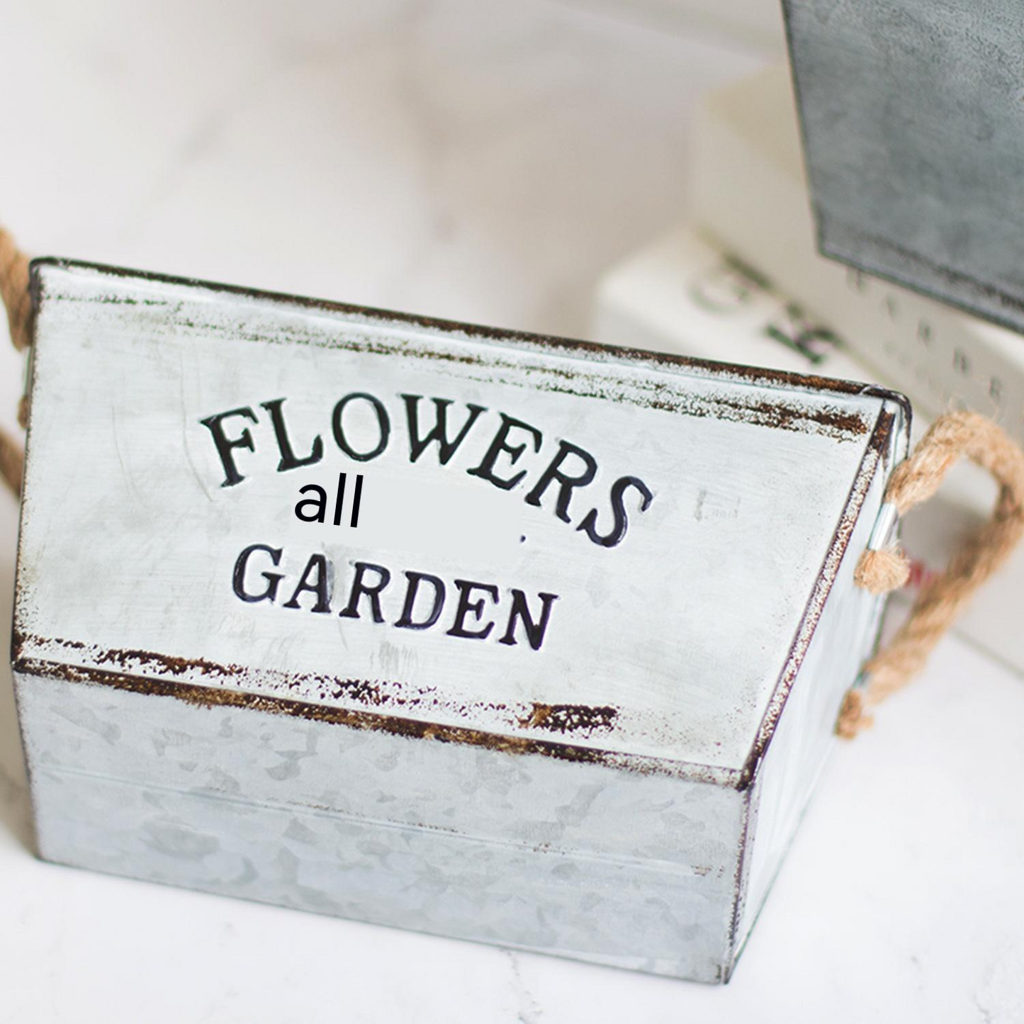 Decorative Metal Planter with Hemp Rope Handles – Durable Garden Container for Plants and Flowers