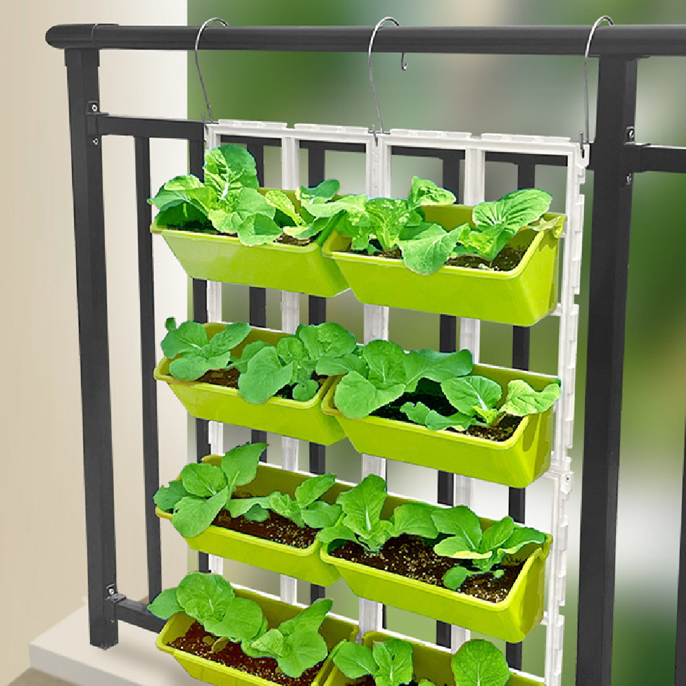 Vertical Plant Storage with 8 Pockets – Wall-Hanging Plant Shelf for Balcony, Garden, and Terrace