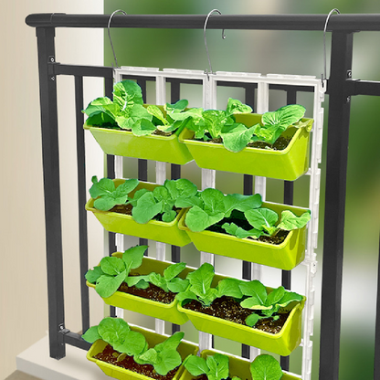 Vertical Plant Storage with 8 Pockets – Wall-Hanging Plant Shelf for Balcony, Garden, and Terrace