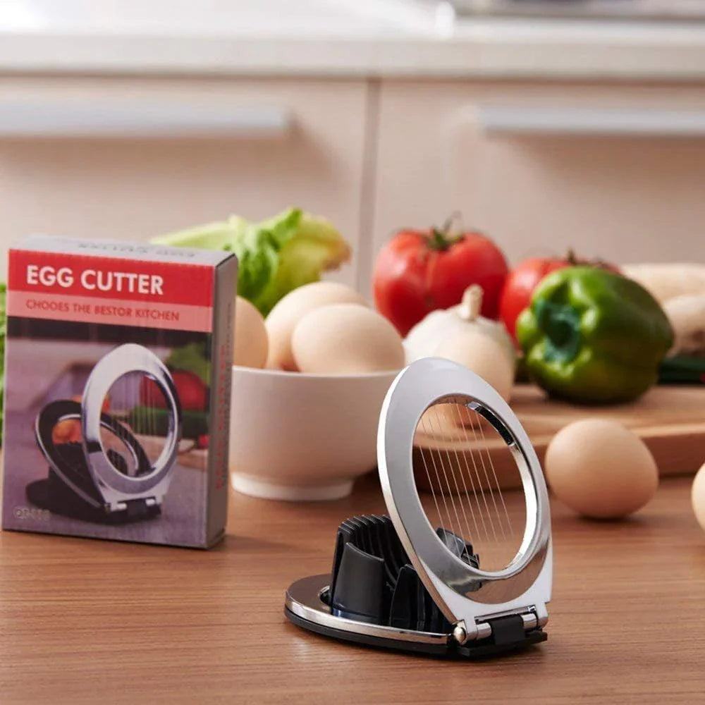 Stainless Steel Egg Slicer – Multifunctional 3-in-1 Slicing Tool for Perfect Eggs