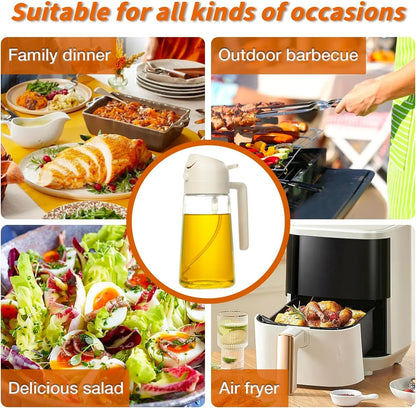 Premium 2-in-1 Oil Dispenser & Sprayer with Pressure Mechanism – Perfect for Cooking, Grilling & Salads