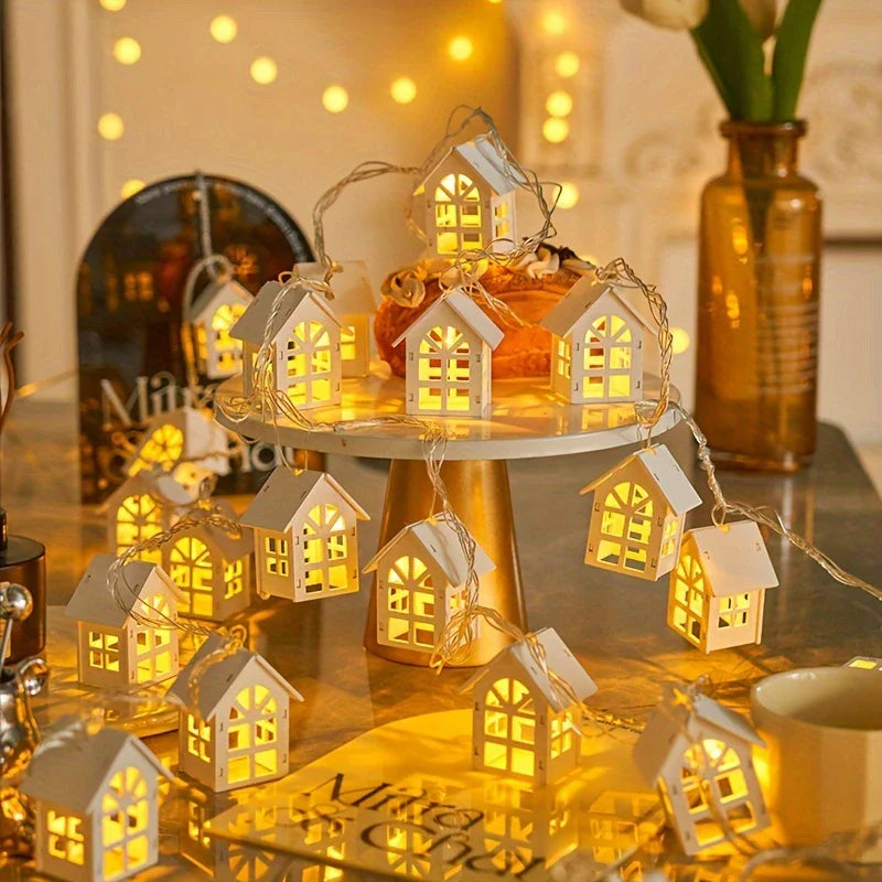 Mini House LED String Lights – Festive Decorative Lighting for Indoor Spaces
