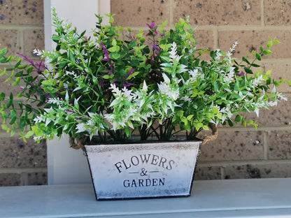 Decorative Metal Planter with Hemp Rope Handles – Durable Garden Container for Plants and Flowers