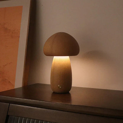 Mushroom LED Night Light Made of Wood – Beautiful Nature-Inspired Lamp for Your Home