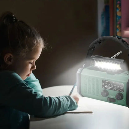 Solar Emergency Radio with Power Bank – Hand Crank Radio and LED Lamp for Outdoors