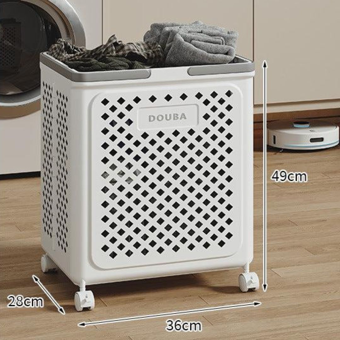 Laundry Basket with Wheels and Foldable Design