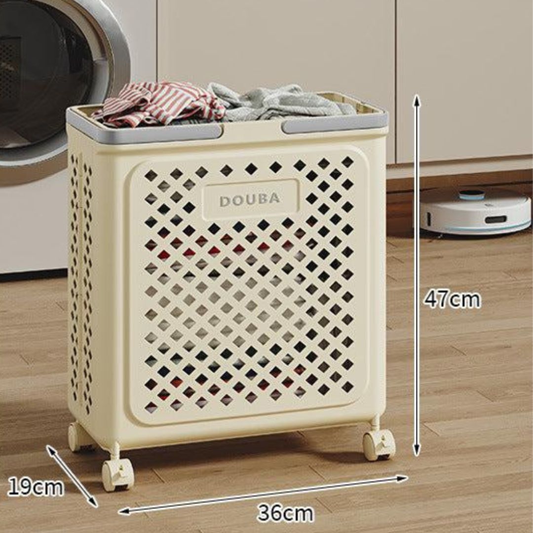Laundry Basket with Wheels and Foldable Design
