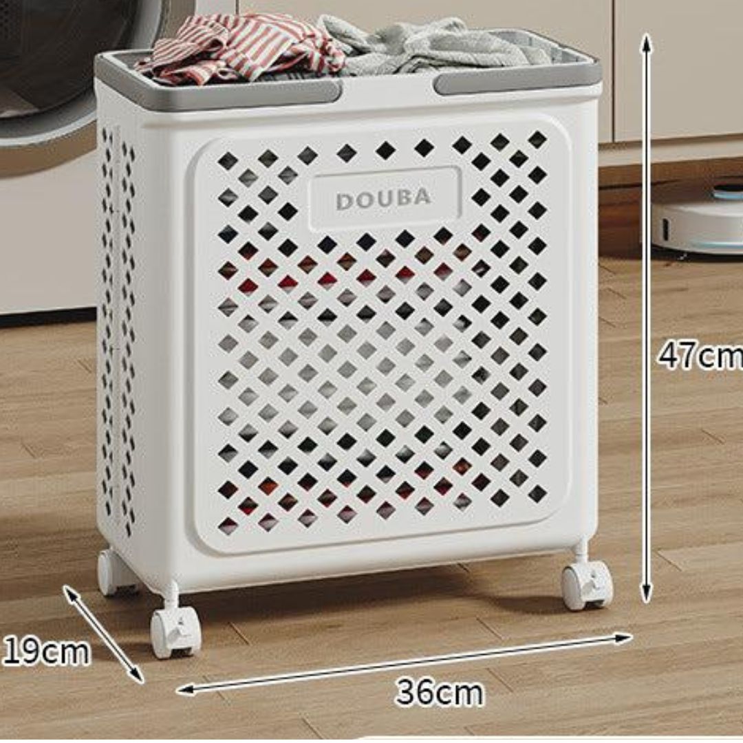 Laundry Basket with Wheels and Foldable Design