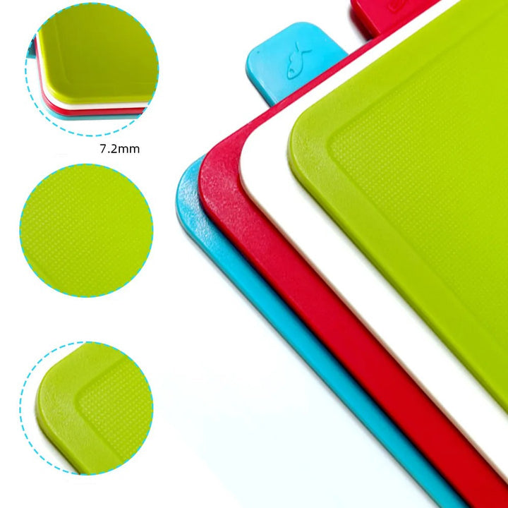 4-Piece Cutting Board Set with Holder – Kitchen Board Set for Safe Cutting and Storage