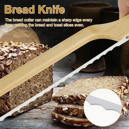 Sharp Bread Knife with Ergonomic Handle for Even Slices