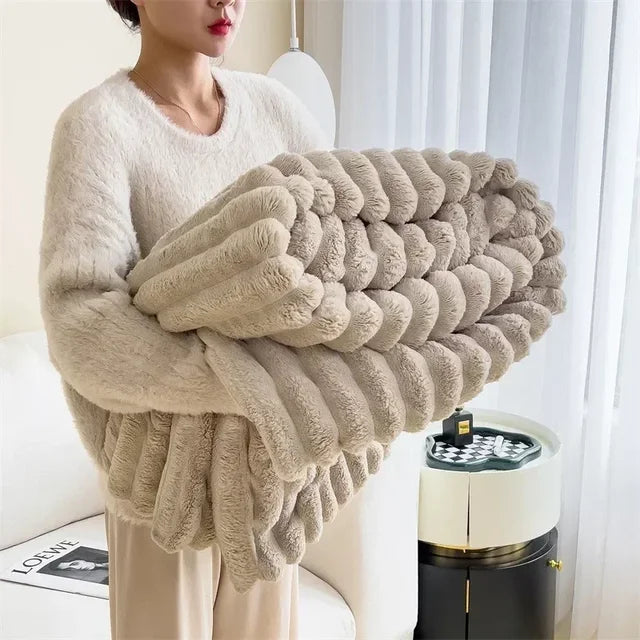 Extra large plush cozy blanket
