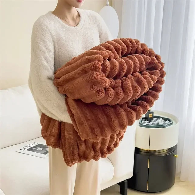 Extra large plush cozy blanket