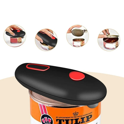 Can Opener with One-Button Control and Ergonomic Handle