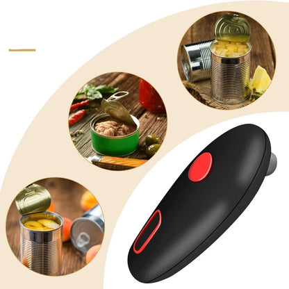 Can Opener with One-Button Control and Ergonomic Handle
