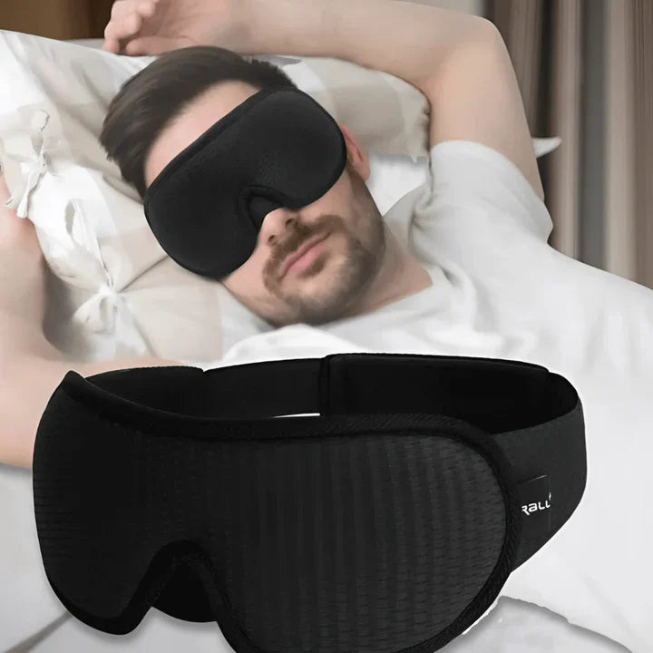 Ergonomic 3D Sleep Mask with Memory Foam and Light Blocking