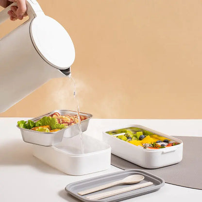 2-Layer Stainless Steel Bento Lunch Box with Locking Lid – Perfect for Meals on the Go
