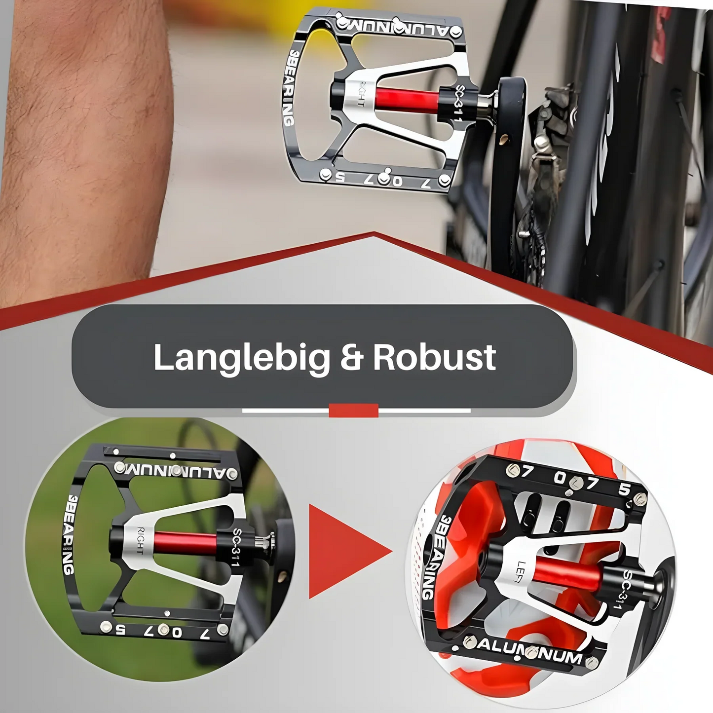 High-Quality Lightweight Alloy Pedals for Trekking and City Bikes